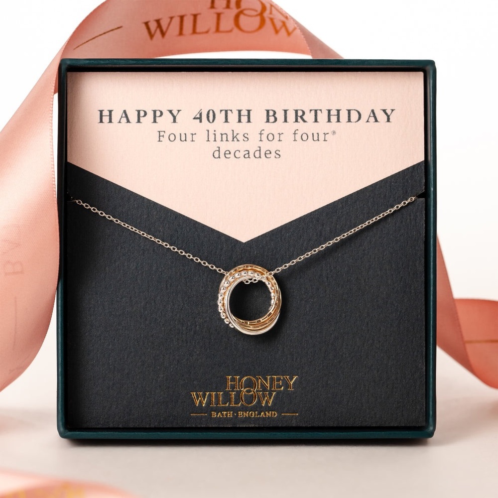 NWOT Honey Willow Happy 40th Birthday necklace - Picture 2 of 2